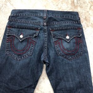 Vintage True Religion Men's 34 Jeans Straight Leg Made In USA Thick Stitch Y2K